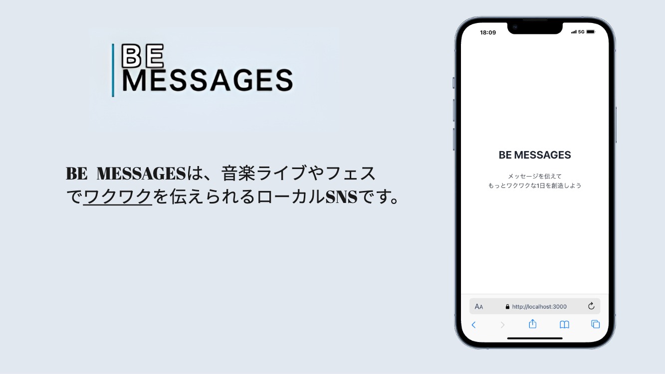 BE MESSAGESアプリのTOP画像